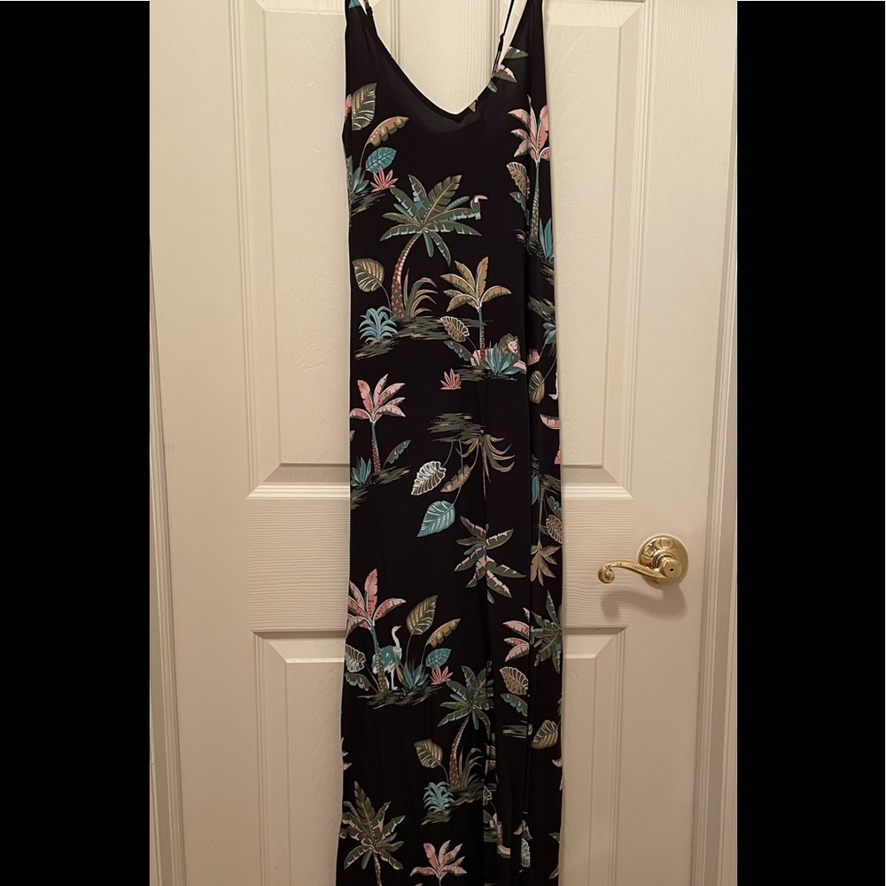 Tropical print dress, XL, adjustable straps, NWT